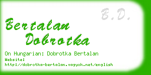 bertalan dobrotka business card